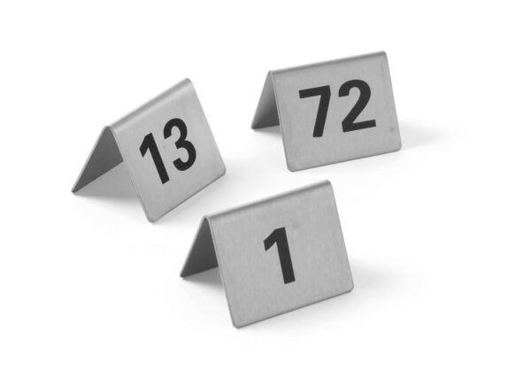 Informatīvas galda zīmes - numuri, Cipari no 61 līdz 72, 50x35x40mm, 663899, Hendi
