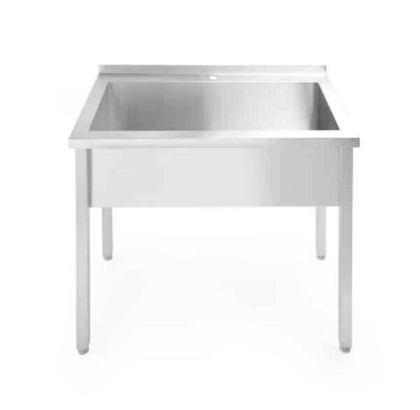 Vienas kameras galds ar mazgāšanas vannu Budget Line bez plāksnes – saliekams, dziļums – 600 mm, Budget Line, 800x600x850mm, 811009, Hendi
