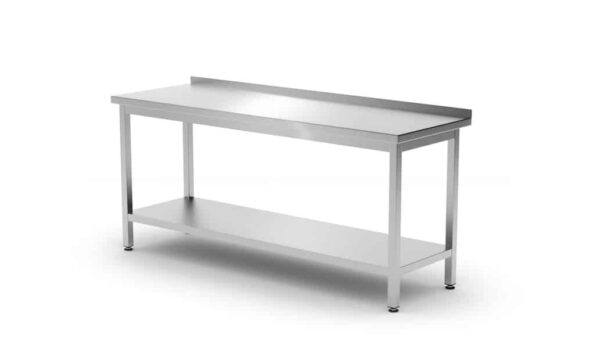 Pie sienas novietojams virtuves galds ar plauktu patstāvīgi saliekams, Kitchen Line, 1800x600x850 mm, 1800x600x850mm, 811504, Hendi