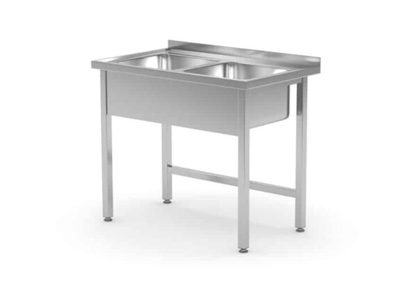 Galds ar 2 mazgāšanas vannām, Kitchen Line, Kameras atrašanās vieta – centrā, 1000x600x850mm, 811580, Hendi