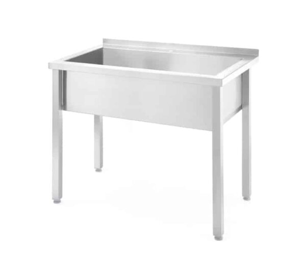 Vienas kameras galds ar mazgāšanas vannu Budget Line bez plāksnes – metināts, dziļums – 600 mm, Budget Line, 1000x600x850mm, 816714, Hendi