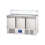 Picas galds ar stikla fasādi, 3 durvīm, stikla vitrīna, 402 l, Stalgast