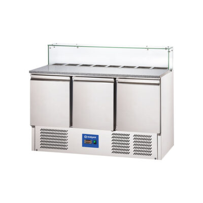 Picas galds ar stikla fasādi, 3 durvīm, stikla vitrīna, 402 l, Stalgast