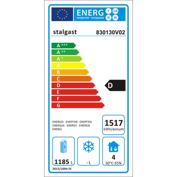 Divu durvju ledusskapis, nerūsējošais tērauds, GN 2/1, 1300 l, Stalgast