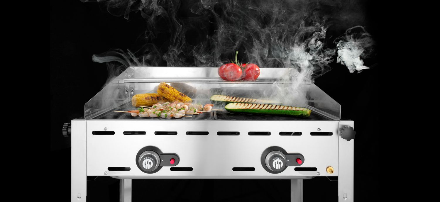 149621_OUC_2024_02 Gāzes grils Green Fire Profi Line - 2 gāzes degļi, HENDI, Profi Line, 2 nerūsējošā tērauda Gastronom 1/1 grili, 11,6kW, 740x612x(H)825mm