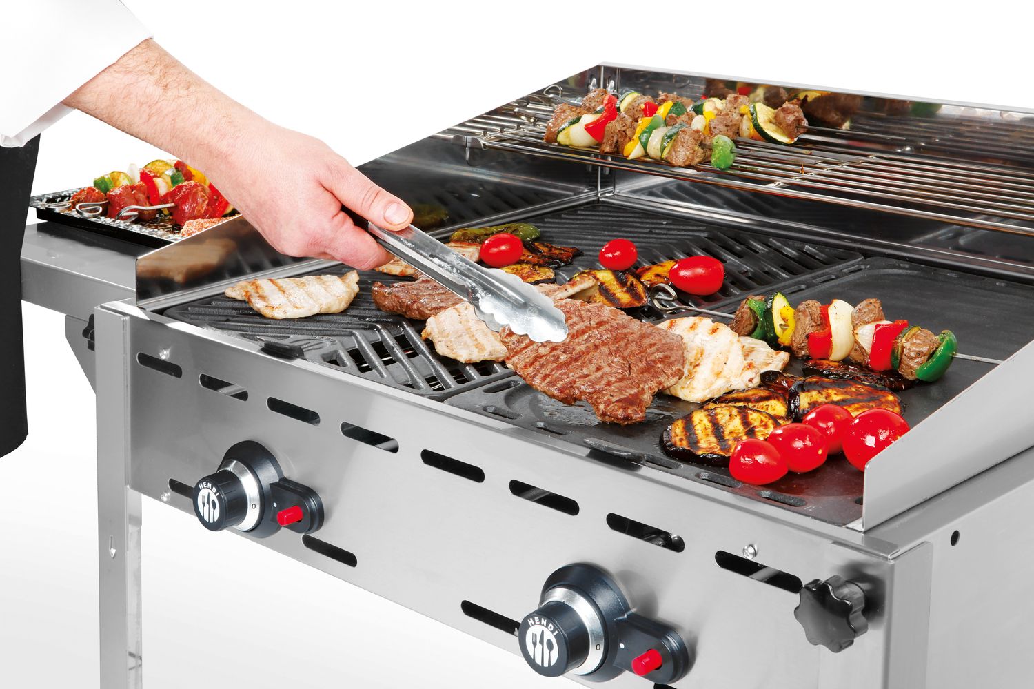 barbecue_6 Gāzes grils Green Fire Profi Line - 2 gāzes degļi, HENDI, Profi Line, Emaljēta čuguna Gastronorm 1/1 grils un režģis, 11,6kW, 740x615x(H)825mm